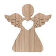 thumbnail image 1 of Esquirla Carved Wooden Angel Figurine, Angel Statue,Tabletop Ornament Home Decor Christian Religious Gift Wood Angel Decor Collectible Heart, 1 of 8