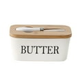 thumbnail image 1 of Esquirla Ceramic Butter Dish Cheese Butter Storage Box Practical Butter Container Butter Holder Box for Tools Refrigerator Dining Room White Butter, 1 of 8