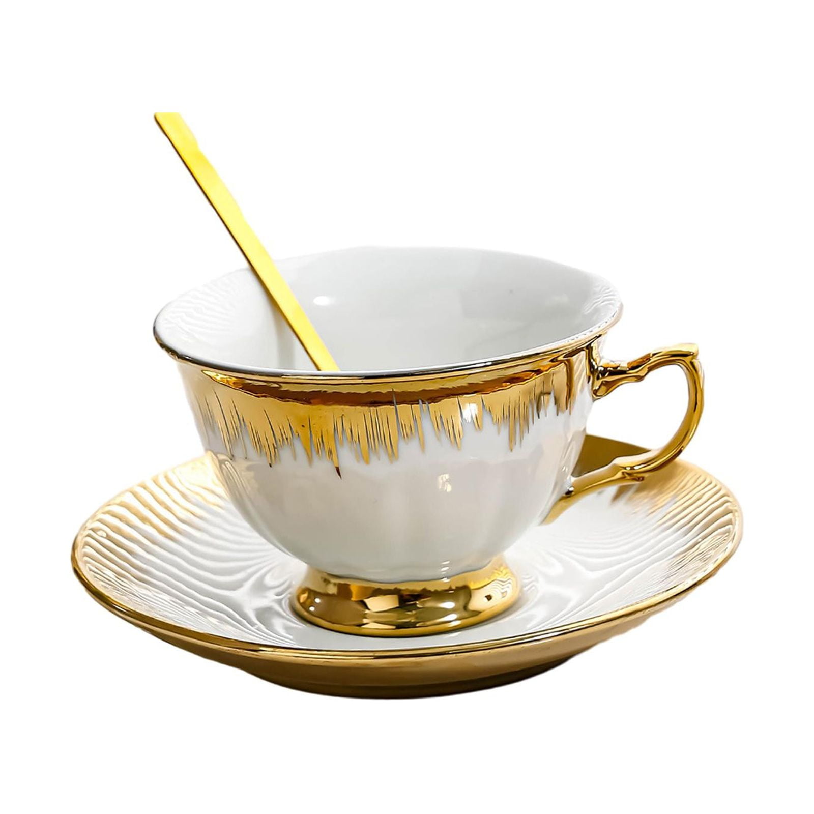 Esquirla Ceramic Coffee Cup and Saucer Cappuccino Mug Styling Glossy ...