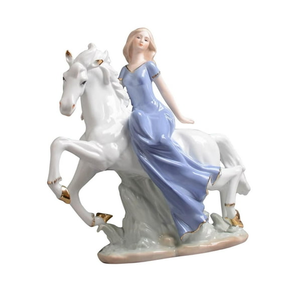 Esquirla Ceramic Figurine Horse Statue Decoration Crafts Collection Tabletop Ornament Sculpture for Cabinet Desk Fireplace