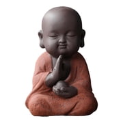 Esquirla Ceramic Porcelain Creative China Decoration Lovely Happy Buddha Statue Little Handmade Tea Ornaments for Gift Tabletop - 6.4cmx9.5cm