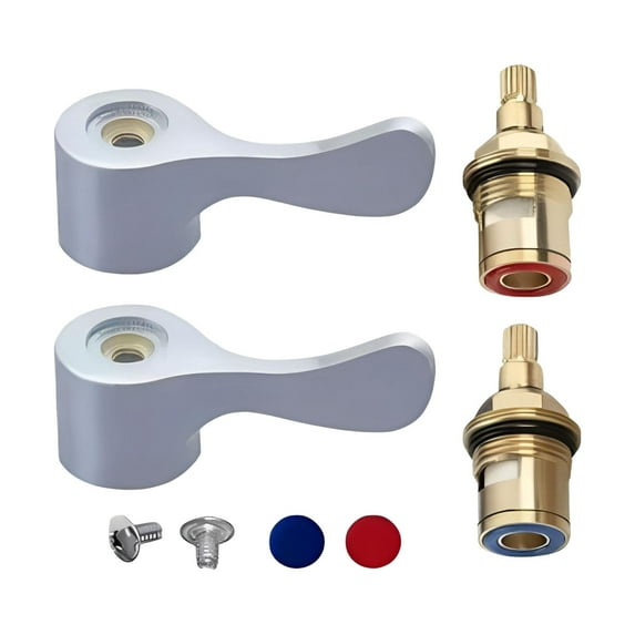 Esquirla Ceramic Stem Disc Cartridges Sink Faucet s Stem Easy to Install Drip Resistant Shower Hot Cold Water for Bathroom pair with handles