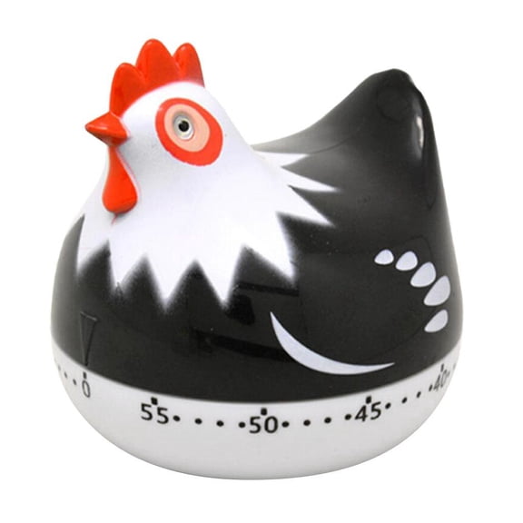 Esquirla Chicken Shaped Kitchen Mechanical Rotating Alarm for Cooking, Baking,Yoga,Meditation,Study and - Black
