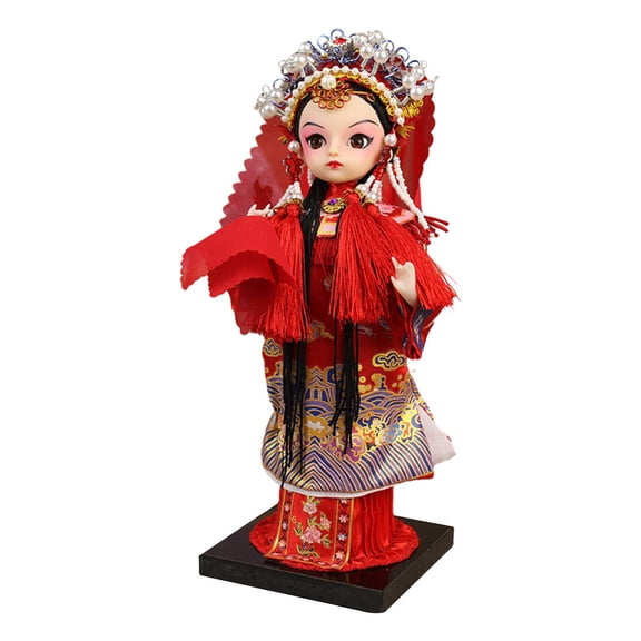 Esquirla Chinese Doll Statue Tradition Figurine Craftsmanship Gift Decorative Opera Sculpture Tabletop Ornament for Office Desk Bride