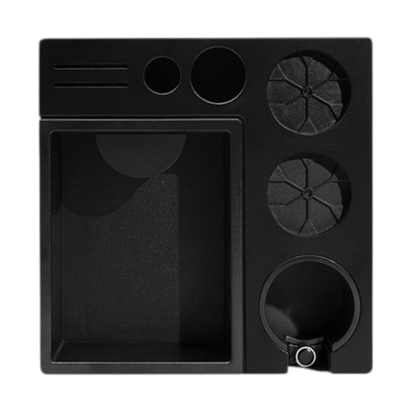 Esquirla Coffee Tamper Station, Espresso Tamping Holder Station Organzier, Sturdy Espresso Coffee Organizer Box for Bar Commercial Use Black