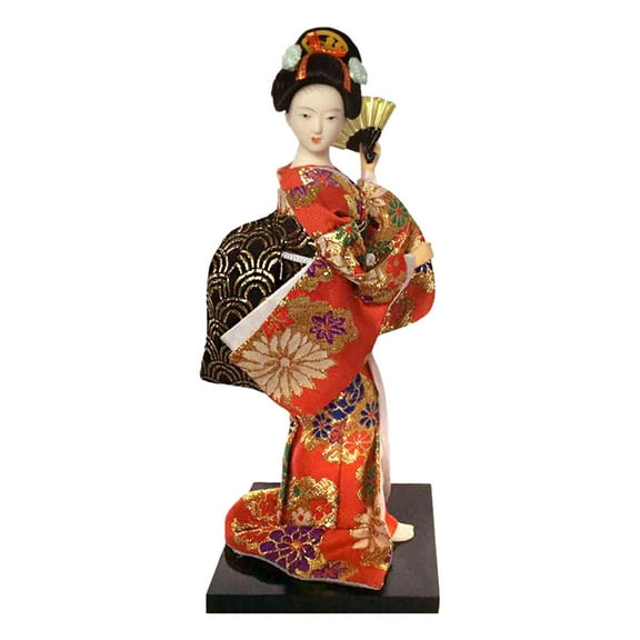 Esquirla Collectible Figurine Asian Statue Ethnic Japanese Geisha Doll Kimono Dolls Kabuki Doll for Farmhouse Table Store Holiday Gift D