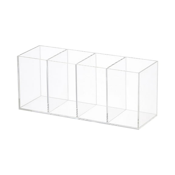 Esquirla Cosmetic Brushes Storage Makeup Brush Holder Acrylic Organizer Storage Box Tabletop Transparent 3 Slots Eyeliner Display Case