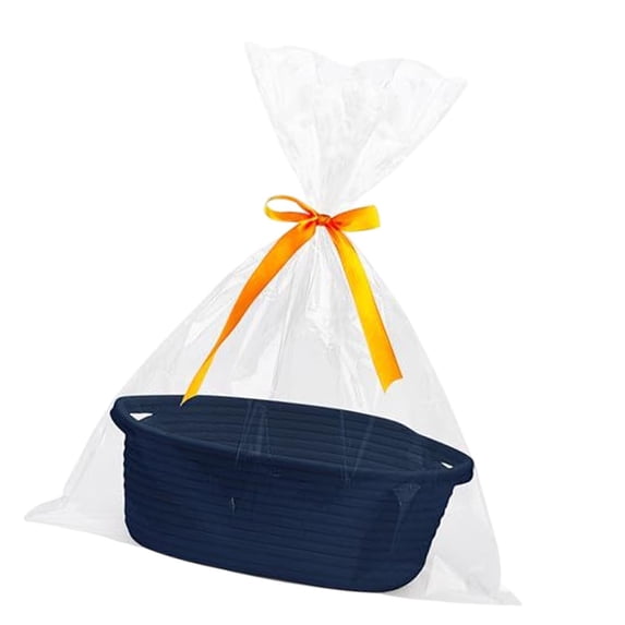 Esquirla Cotton Rope Basket Woven Food Storage Basket Decorative Storage Container Desktop Sundries Storage Basket for Montessori Toys blue