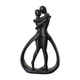 thumbnail image 1 of Esquirla Couple Statue Desktop Ornament Couple Figurine Lovers Sculpture for Bookshelf Table Bedroom Home Decoration Housewarming Gift Black, 1 of 8