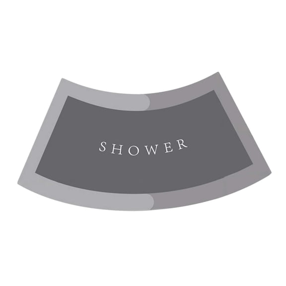 Esquirla Curved Bath Rug Bathroom Rug, Toilet Rug for Circular Shower, Washable Polyester Bathroom Mat Shower Rug Anti Slip Shower Mat Gray