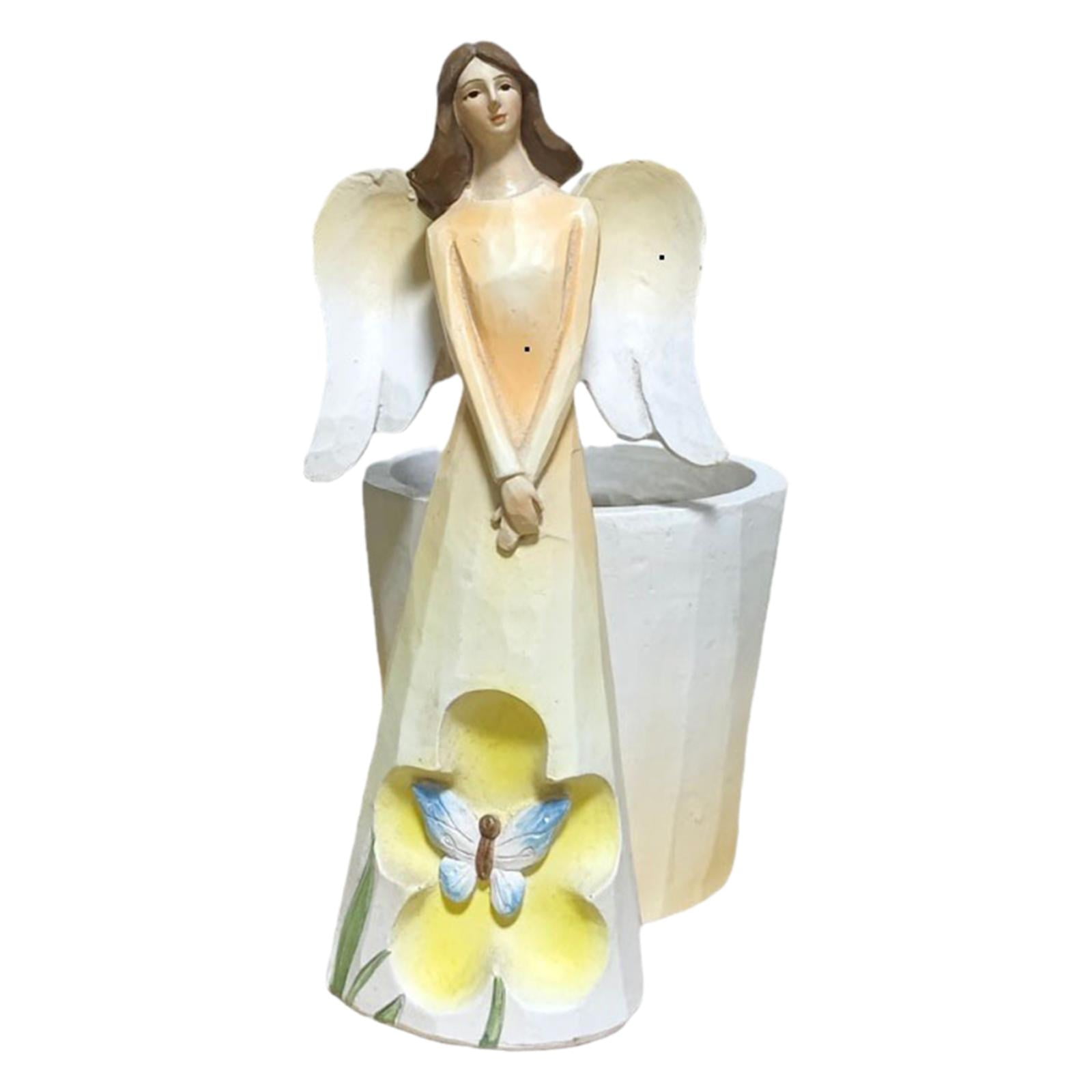 Esquirla Decorative Angel Statue, Garden Planter with Flower Holder, Unique Sculpture for Indoor Outdoor Landscaping, Home, Living Room