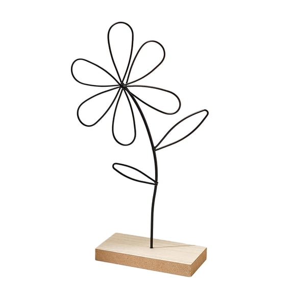 Esquirla Decorative Flower Statue Iron Flower Sculpture Nordic Metal Wire Flower Decoration for Office Bedroom Study Living Room Decor 6 Petals