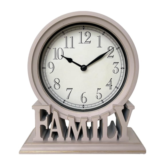 Esquirla Desk Clock Non Ticking Silent Mantel Clock Table Clock Shelf Clock Featuring Modern Simple Decor Elegant Family Word Suitable for Home Office Study Co Style A