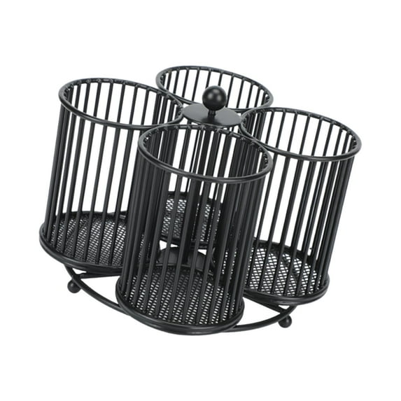 Esquirla Desktop Storage Holder Cutlery Racks Makeup Brush Holder Space Saving Practical Pen Holder for Home Countertop Bathroom Forks Black