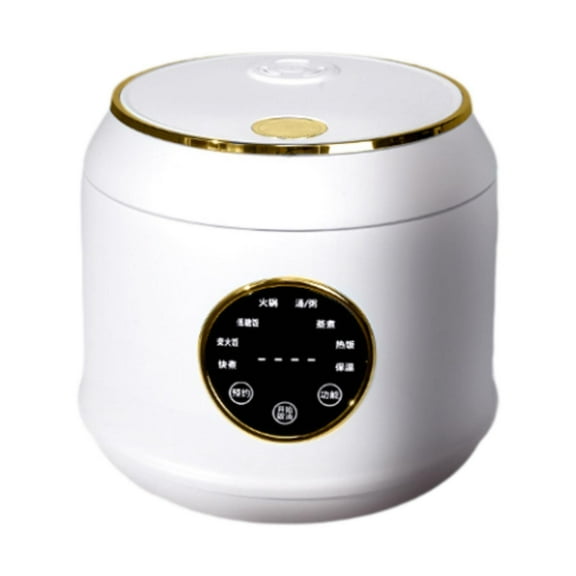 Esquirla Digital Rice Cooker 7 Cooking Function Portable Versatile Rice Cooking Pot Ceramic Glaze Liner for Pasta Eggs Ramen Steak Fry white