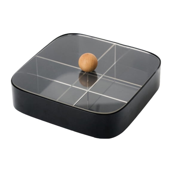 Esquirla Divided Serving Box Dried Fruits Platter 4 Compartments Snack Container Snack Serving Box for Party Chinese New Year Veggies Black