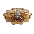 thumbnail image 1 of Esquirla Divided Serving Tray Fruit Plate Organizer Nut Candy Veggie Tray Rotating Snack Platter for Candy Nuts Sweets Fruit Tea Party Brown, 1 of 8