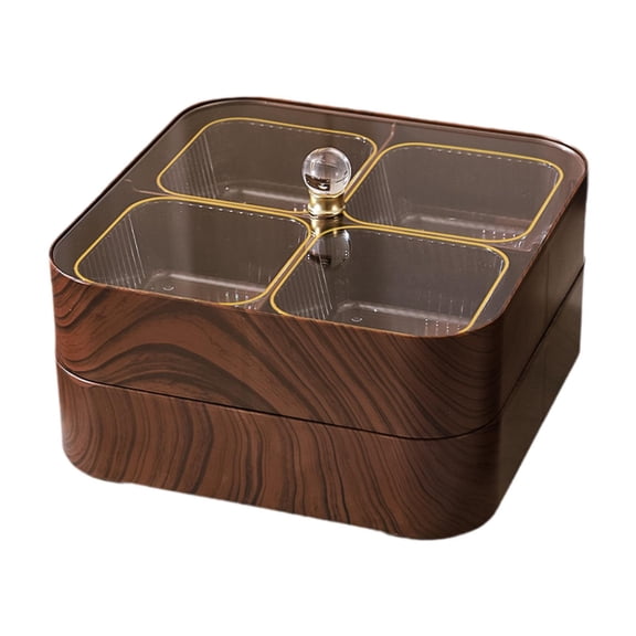 Esquirla Divided Serving Tray with Lid Decorative Wood with Clear Lid Serving Platter With 8 Bowls