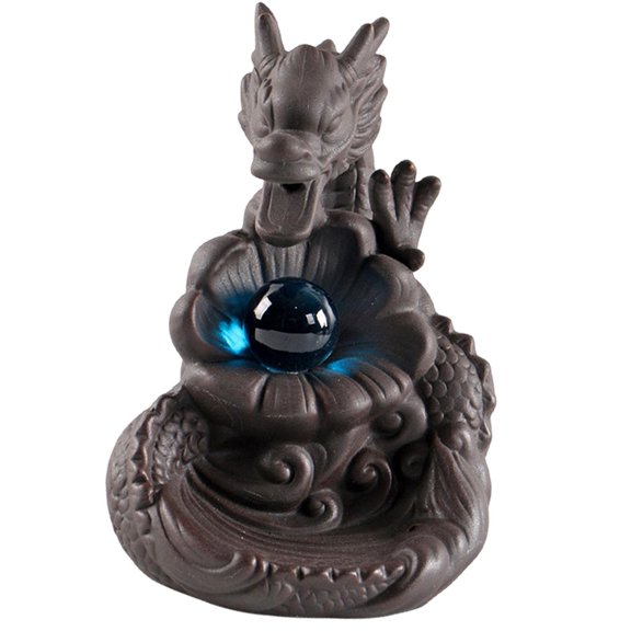 Esquirla Dragon Holder ,Waterfall Ceramic Backflow Holder, Dragon Backflow Burner for Home ,Decoration Kitchen A