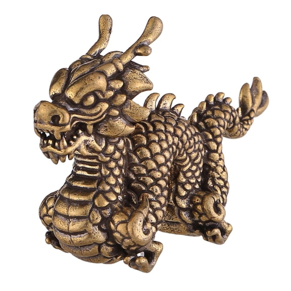Esquirla Dragon Statue Collectable Dragon Figurines for Desktop Study Room Decoration Bronze
