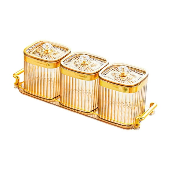 Esquirla Dried Fruit Plate Food Grade Storage Jar Nuts Tray Nordic Divided Serving Platter Sealed Container for Home Cookies Seasoning amber