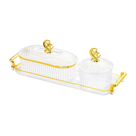 Esquirla Dried Fruit Plate Kitchen Storage Jar Nuts Tray Airtight Pantry Jar Sealed Jar for Wedding Home Dried Fruit Cookies Condiment clear S