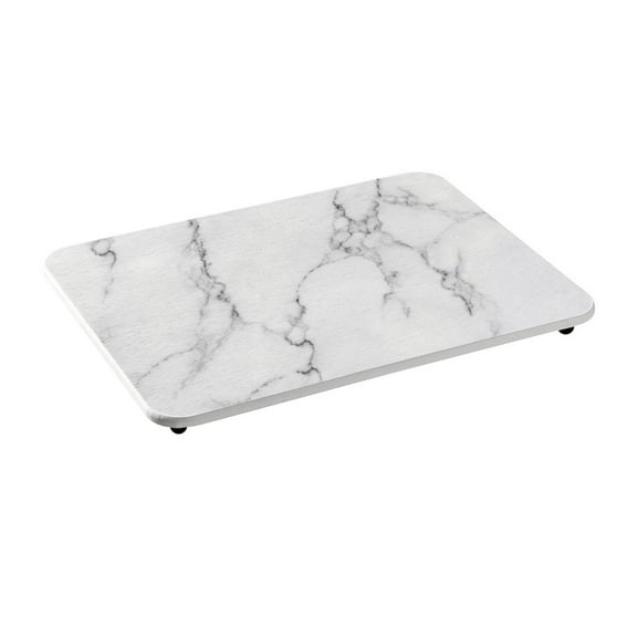 Esquirla Drying Mat Dish Drainage Mat Easy to Clean Large Quick Absorbent Instant Dry Sink Tray Mat Instant Dry Dish Mat for Bathroom white