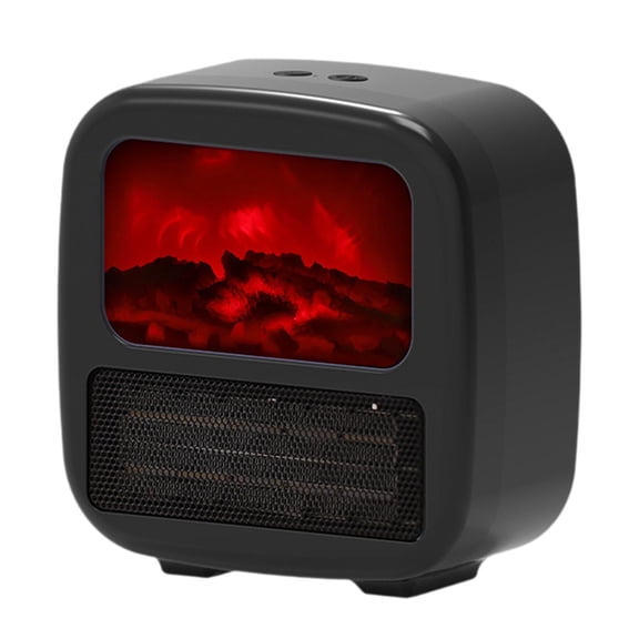 Esquirla Electric Heater Desk Heater Freestanding Heat Fire Effect Mute Electric Fireplace Space Heater for Apartment Office Dormitory