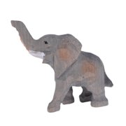 Esquirla Elephant Statue Artistic Hand Carved Wooden Animal Figurine Tabletop Sculpture Crafted from Durable Wood Suitable for Gift Giving Living Room Office