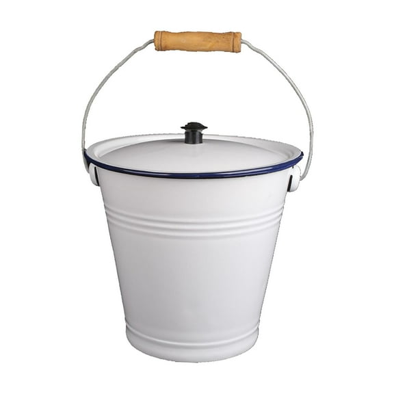 Esquirla Enamel Bucket Enamelware Enamel Pail Container Ice Bucket Metal Pail for Garden Party Favors Outdoor Activities Bridal Shower 4.5L