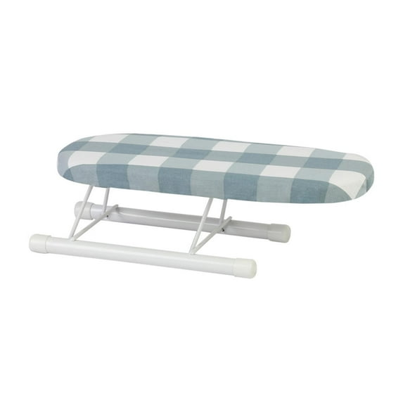 Esquirla Foldable Ironing Board, Portable for Ironing Clothes, Tabletop Ironing Board, Mini Ironing Board for Craft Room, Travel, Dorm, Apartment Blue Plaid