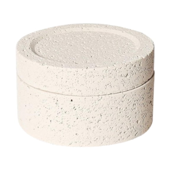 Esquirla Fragrance Oil Diffuser Cement Aroma Cup Decorative Diffuser with Lid Reusable Passive Essential Oil Diffuser Cement Storage Box Suitable for Workspace Beige