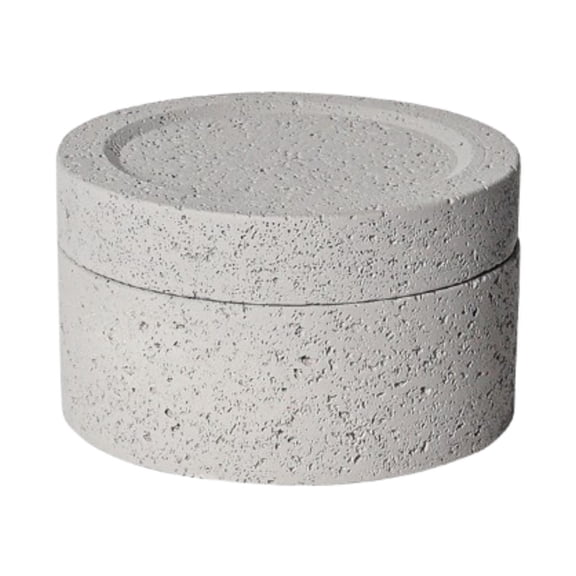 Esquirla Fragrance Oil Diffuser Cement Aroma Cup Decorative Diffuser with Lid Reusable Passive Essential Oil Diffuser Cement Storage Box Suitable for Workspace Grey