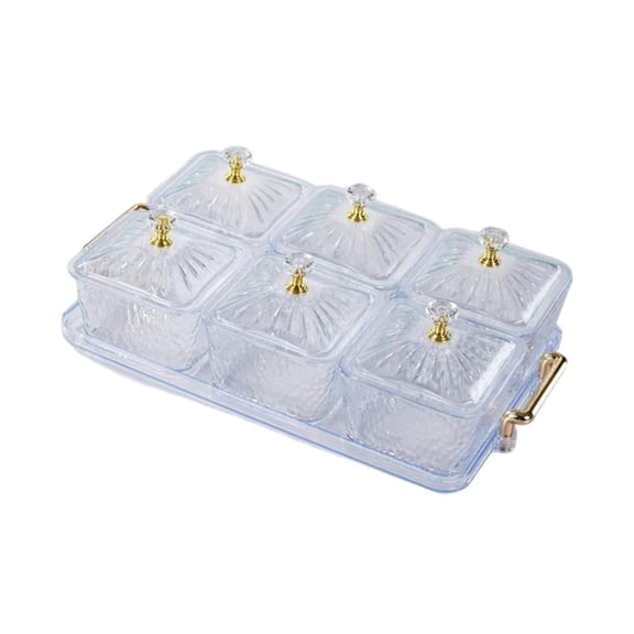 Esquirla Fruit Plate Fruit Platter, Fruit Plate Organizer, Tableware ,Divided Serving Tray Removable Serving Dishes for Snacks Veggies Clear