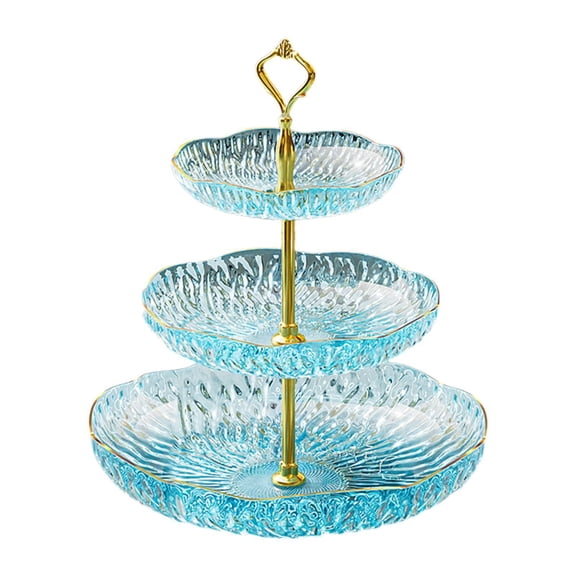 Esquirla Fruit Plate Serving Dishes Snack Display Tray Modern Dessert Cake Stand Dessert Tray for Holiday Home Snack Dried Fruit Candy 3 Tier