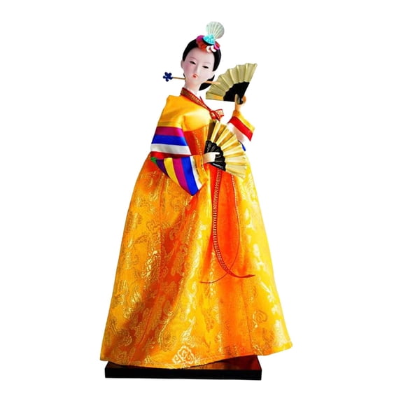 Esquirla Geisha Kimono Figurine Korean Hanbok Doll Antique Asian Vintage Doll,Traditional Handicraft for Birthday Desktop Party Adults 2