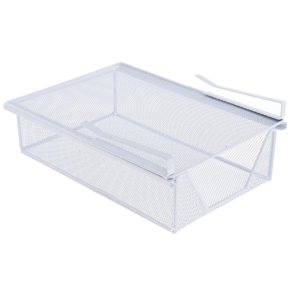 Esquirla Hanging Pullout Drawer Basket Closet Holder Drawer Portable Container Heavy Duty Sliding under Shelf Basket for Pantry Office White