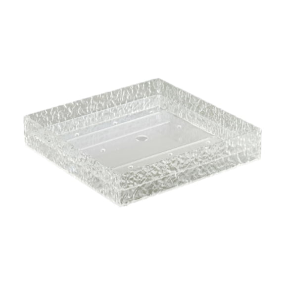Esquirla Ice Chilled Serving Tray Acrylic Sashimi Tray Buffet Server Dish with Bottom Ice Layer Separator Water Ripple Square Design Suitable for L