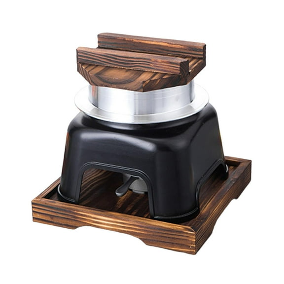 Esquirla Japanese Rice Pot Cooking Pot Non Stick Multipurpose Set with Wooden Lid and Tray for Backpacking Camping Travel Party small