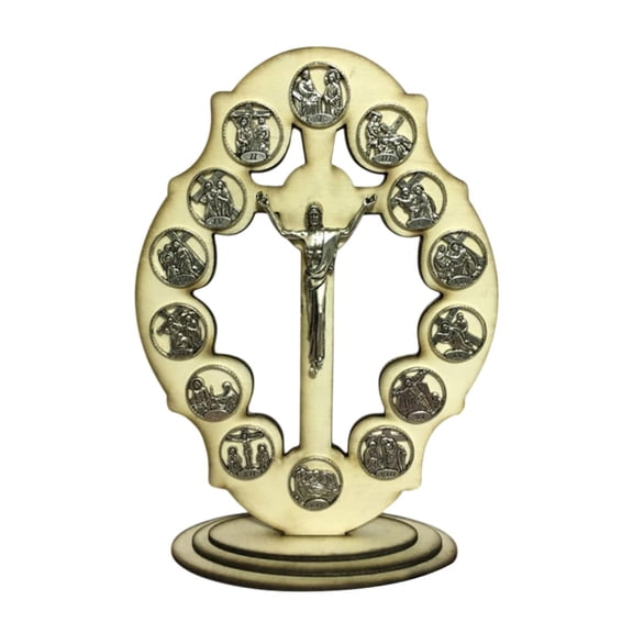 Esquirla Jesus Cross Figurine Art Catholicism Sculpture ian Figure Statue for Decorating Bathroom Restaurant Home Kitchen