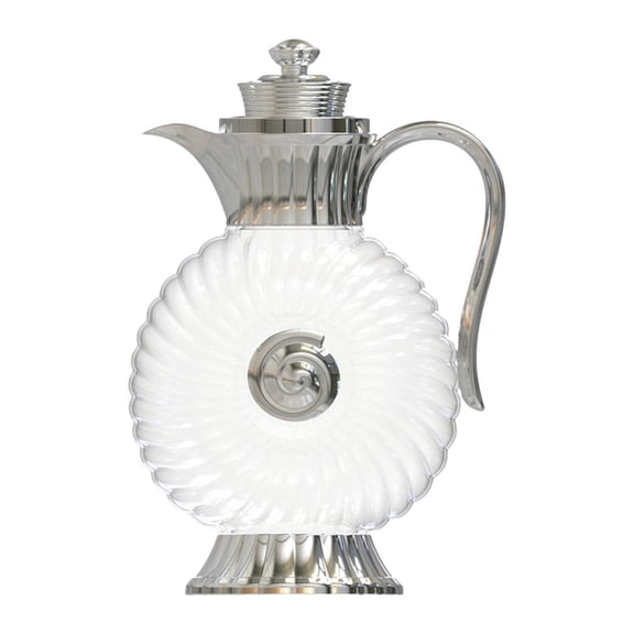 Esquirla Kettle Teapot Glass Pitcher with Lid Handle Cold Water Beverage Water Jug with Spout Beverage Arabic Glass Carafe Iced Tea Pitcher Lemonade Container Argent