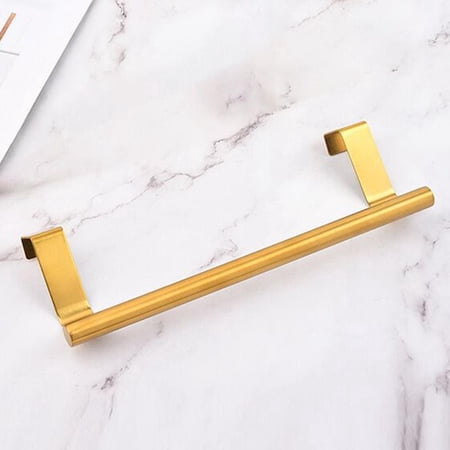 Esquirla Kitchen Over Cabinet Towel Bar Organizer Storage Display Rack Hang on Cabinet or Door Metal Golden Decorative Hanger 9.25inch