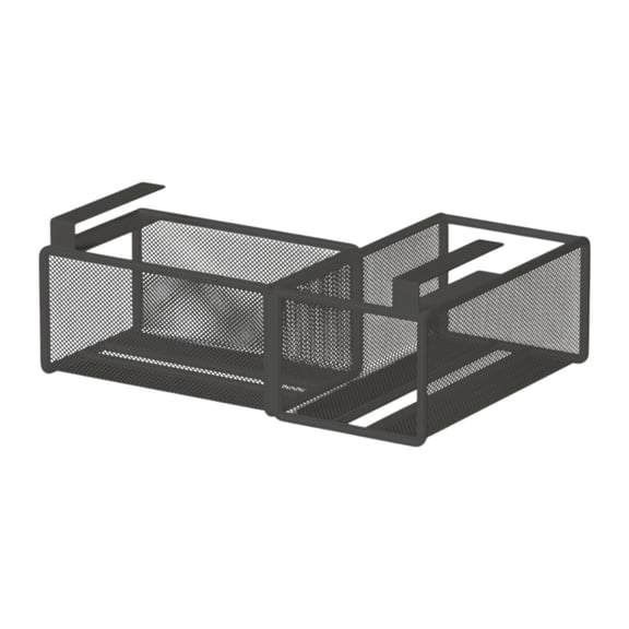 Esquirla Kitchen under Cabinet Basket Hanging Rack Easy to Install Hanging Metal Wire Basket Storage Basket for Desk Bookshelf Kitchen Black