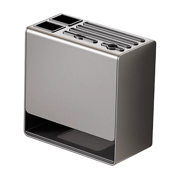 Esquirla Knife Block Universal Knife Holder Organizer with Multiple Slots And Drain Tray Carbon Steel And PP Rustproof Non Slip Rack Suitable for Home K Countertop