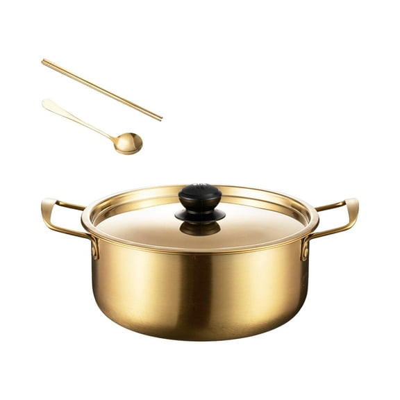 Esquirla Korea Ramen Pot Instant Noodle Soup Pot Multifunctional Seafood Troop Pot Noodles Cooking Pot for Hiking Picnic Camping Pasta 20cm