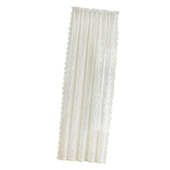 Esquirla Lace Curtain Voile Rod Curtain Rustic Draperies Rod Pocket Floral Patterned for Farmhouse Office Dining Room Villa Decorative white 150x250cm