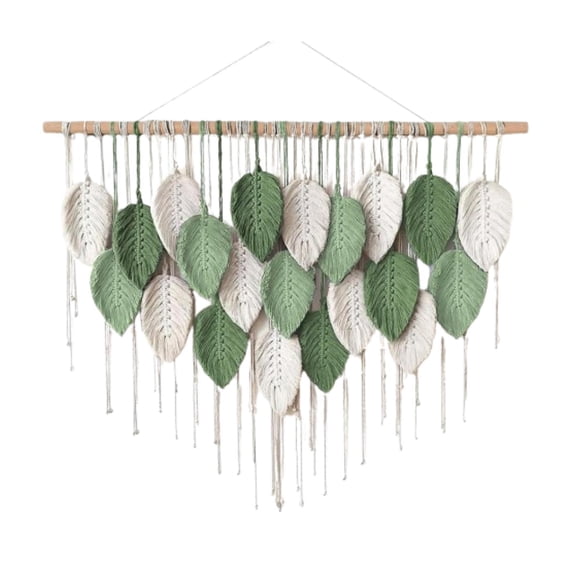 Esquirla Large Macrame Wall Hanging Wall Decor Boho Tapestry Background Tassel Macrame Leaf Tassels for Apartment Dorm Nursery Wedding 21 leaves
