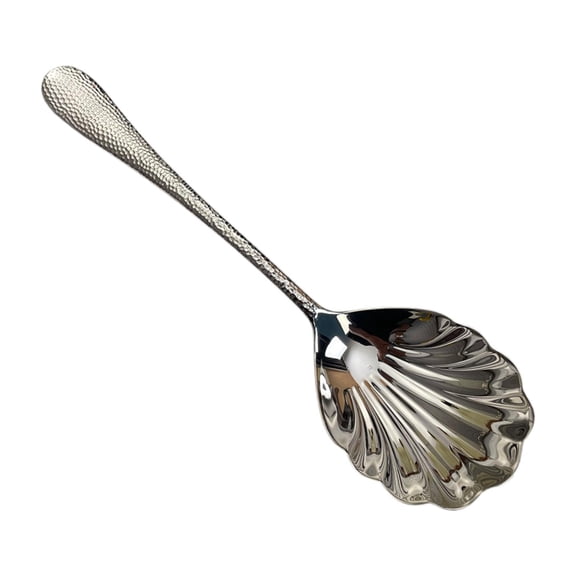 Esquirla Large Serving Spoon for Buffet, Shell-shaped Tablespoon, Dessert Spoon with Long Handle, Stainless Steel, for Dinner, Hotel Catering