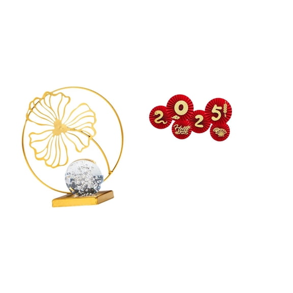 Esquirla Leaf Statue Leaf Sculpture Figurine Paper Fan Artwork Iron Material with Festive Folding Fans Suitable for Chinese New Year Home Decoration Gift Giving Office Display