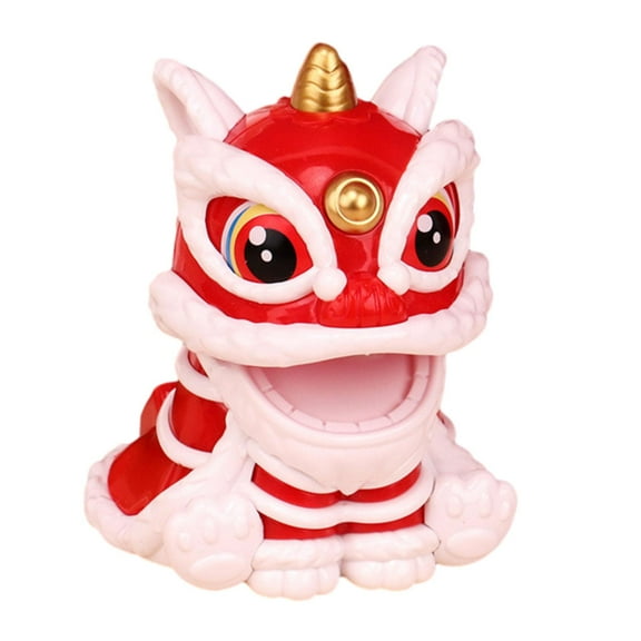 Esquirla Lion Wake Car Ornaments Bobbing Head Animals Statue Chinese Holiday Gifts Cute Ornament for Housewarming Red